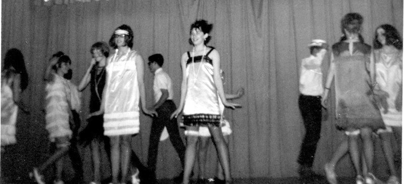  The Charleston - 8th Grade Program. That's flappers Laurie Jo Hoover and Beth Callender front and center. 